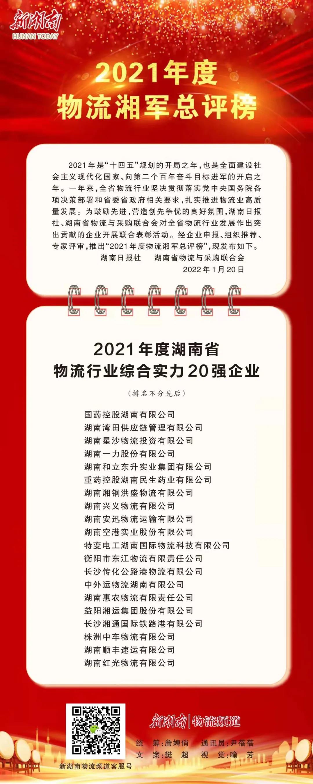  2021年度物流湘军总评榜颁布，老哥网上榜综合实力20强！！！(图3)
